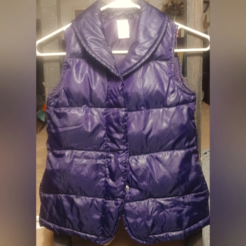 Gymboree RISING STAR Lavender Purple & White Polka Dot Puffer Vest Small 5-6